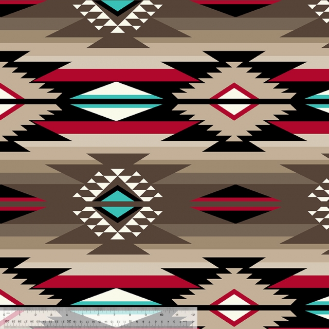 TAUPE Raindance Native American Fleece Fabric